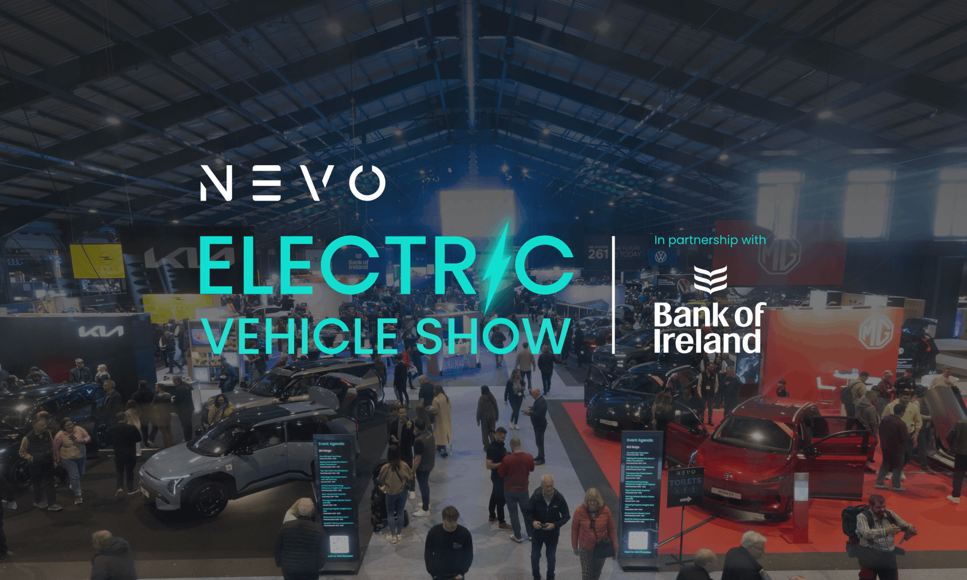 nevo ev show logo over an area
